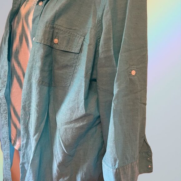 Chico's Blue & White with Tie 3Q Sleeve size 3 - Picture 4 of 4